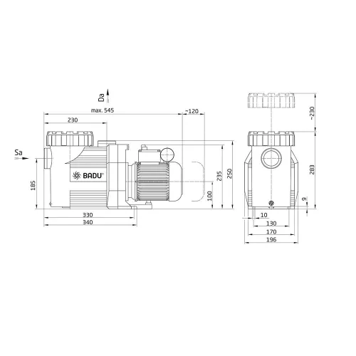 BADU Prime 7, 1~, 0.3kW,  Filterpumpe, blau 
