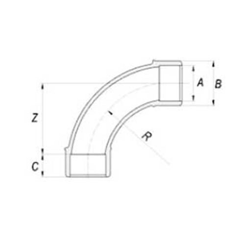 Bogen 90° D50