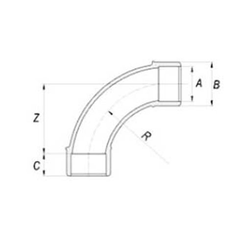Bogen 90° D140 