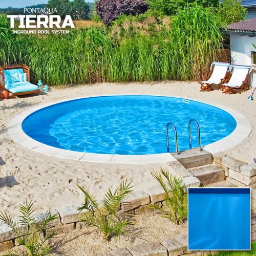Tierra Blue Pool, 3x1,50 , rund, Stahlmantelbecken mit  0,8 mm blauer Folie