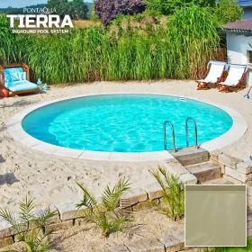   Tierra Sand Pool, 5x1,5 m rund, Stahlmantelbecken mit  0,8 mm sand Folie