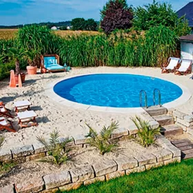   Tierra Cloud Pool, 3x1,5 m rund, Stahlmantelbecken mit  0,8 mm grauer Folie