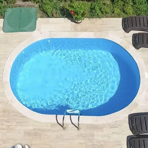 Tierra Blue Pool, 8x4x1,5 m oval, Stahlmantebecken mit  0,8 mm blauer Folie