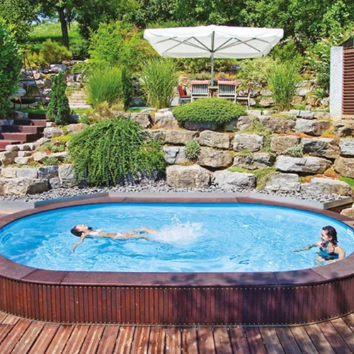 Tierra Blue Pool, 8x4x1,5 m oval, Stahlmantebecken mit  0,8 mm blauer Folie