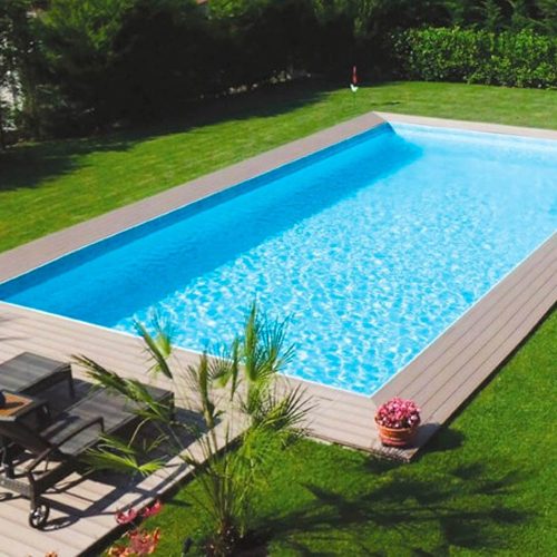 Tierra Panel Modulpool, 8x4x1,5 m, Skimmerbecken Element, mit 0,8 mm blauer Folie