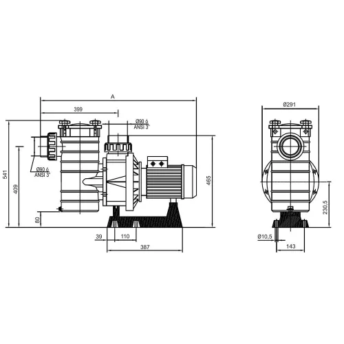 Filterpumpe HCP 38253-KAPRI 40 2,5 LE /400V, 40 m3/h