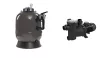 QP Antracita Filterkessel D750 + QP Geos Pro 16m3/ Std Filterpumpe 1,1kW
